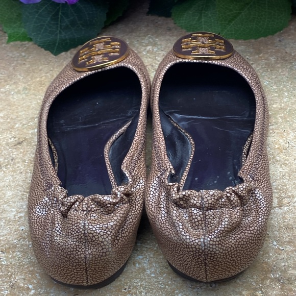 Tory Burch Reva Coconut Brown Stingray Leather Ballet Flats SZ 7 B - Picture 3 of 7